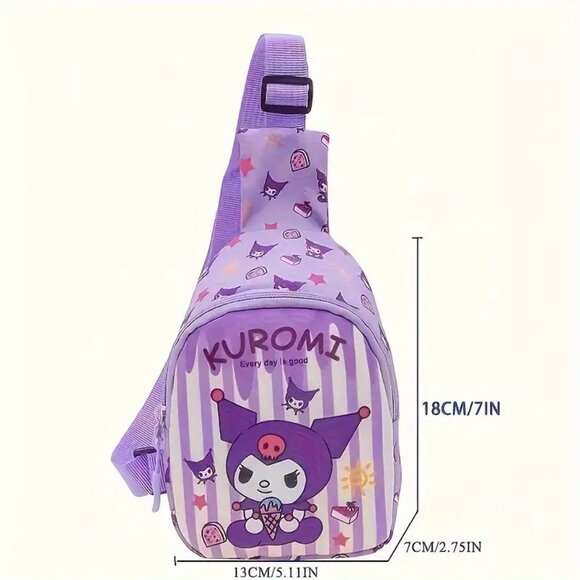 Sanrio My Melody Sling Crossbody Backpack Pink White Emo Grunge Pocket Trendy - Picture 2 of 2